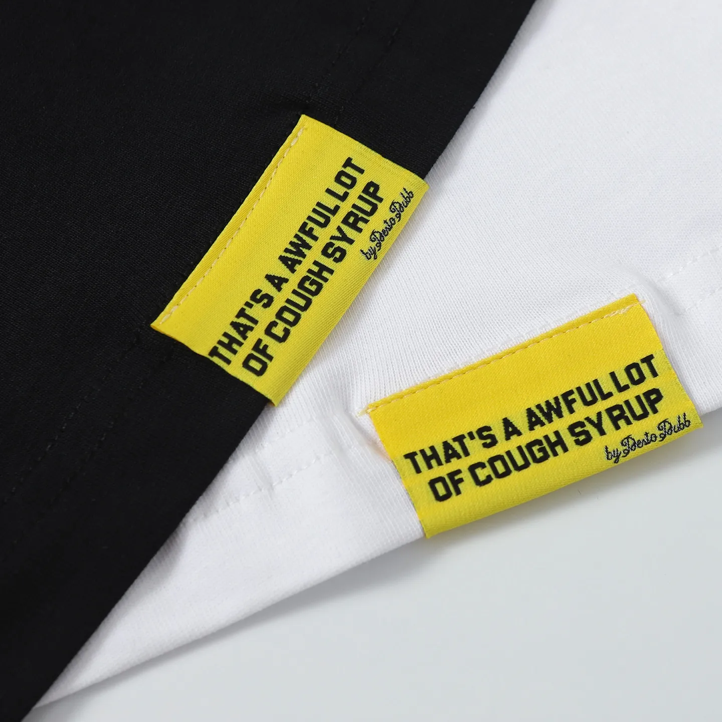 #White/Black ｜ THAT'S A AWFUL LOT OF COUGH SYRUP In Stock Real shot American simple trendy brand loose casual T-shirt Fabric (fabric): 32 counts Weight combed double yarn pure cotton Sizes (size): S-M L X L Color (colour):, Black/White